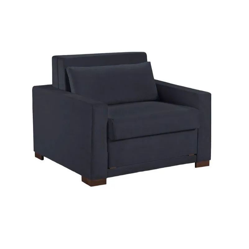 Sofa Cama Solteiro Sofia 1 Lugar 110cm Talento Móveis Preto