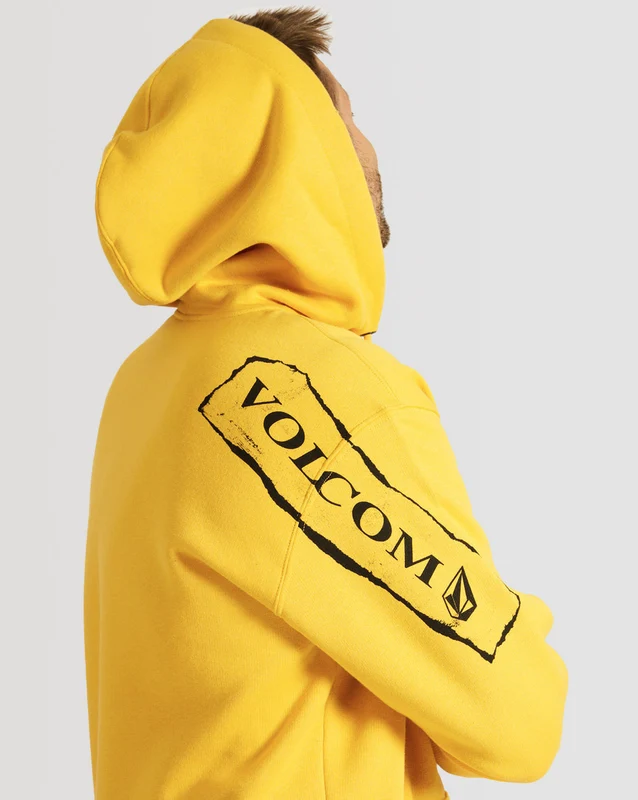 Moletom Volcom Canguru Texture Amarelo GG / Amarelo