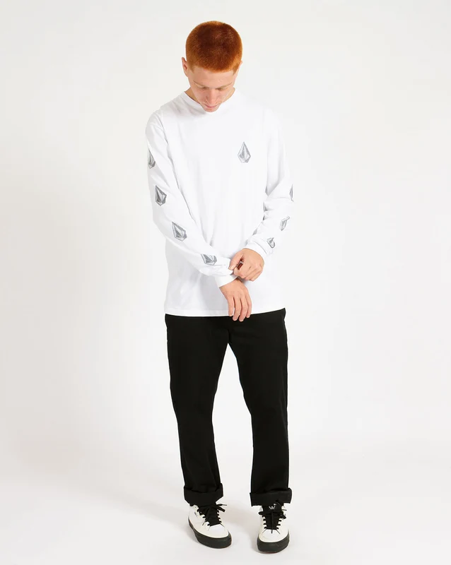 Camiseta Volcom Regular Manga Longa Deadly Stone Branca M / BRANCO