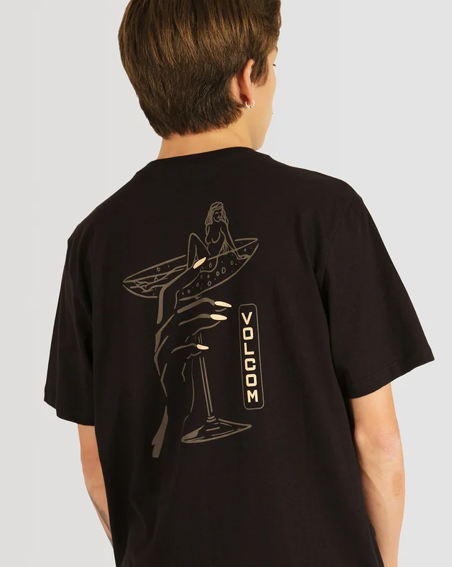 Camiseta Volcom Slim Fit Manga Curta Cheers Preta P / Preto
