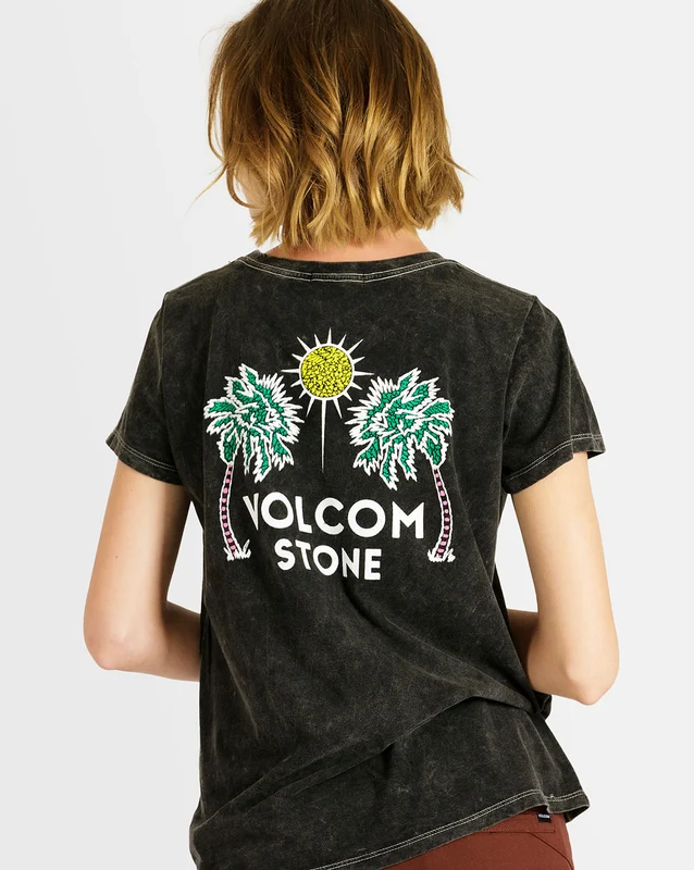 Camiseta Volcom Manga Curta Relaxed Lock it Up Preta P / PRETO