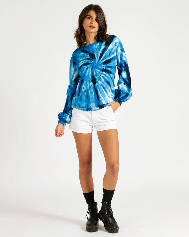 Moletom Volcom Careca Booza Tie Dye G / Azul