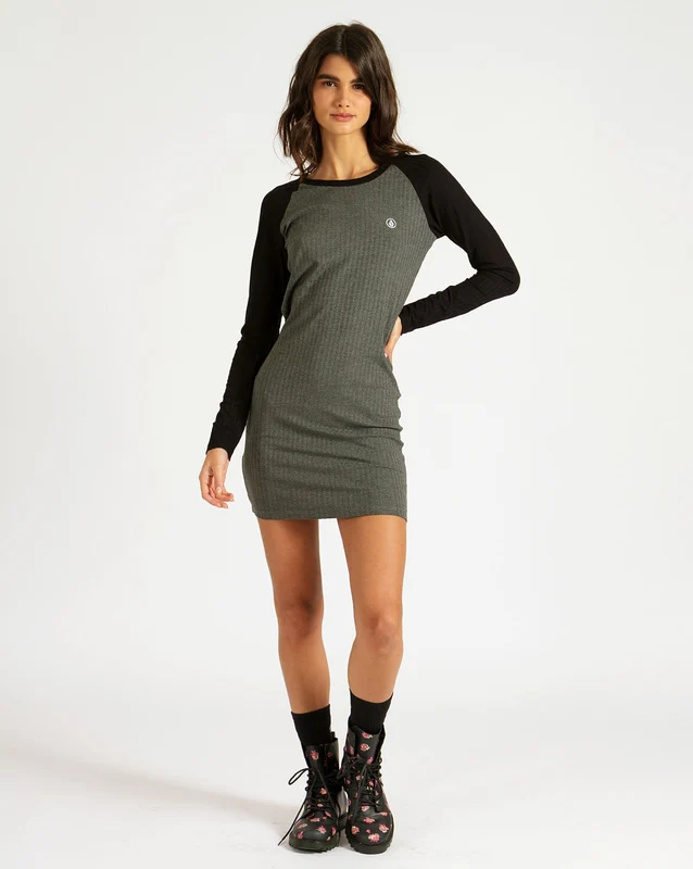 Vestido Volcom Lived In Lounge Preto P / MESCLA PRETO/PRETO