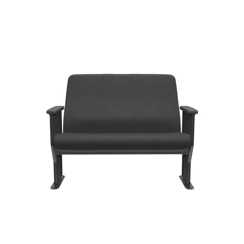 Poltrona de Auditorio Esibiri Plus Size Revestimento em Poliester Preta. - Plaxmetal