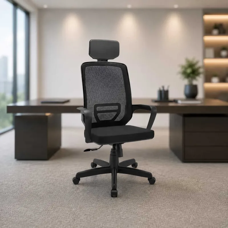 Cadeira Escritório Ergonômica Adrix Presidente Reclinável com Apoio Cabeça NR 17 Plaxmetal Garantia 5 Anos Fabricação Nacional