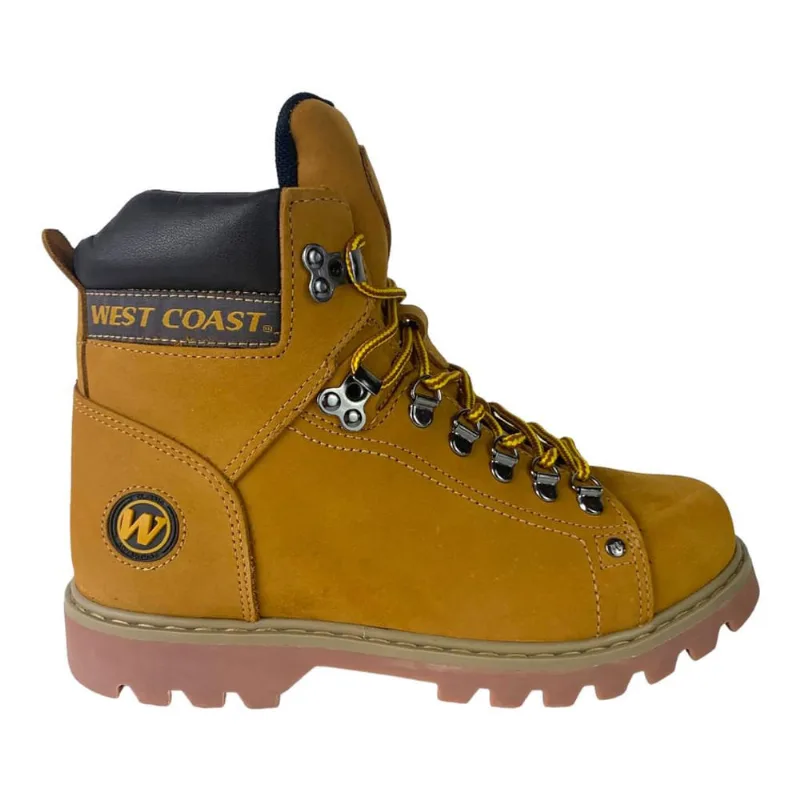 Bota Coturno Masculina West Coast Couro Legitimo Caramelo