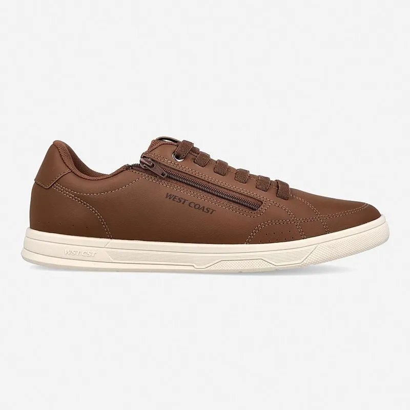 Tênis Casual West Coast Vigo Marrom e Creme Calce Fácil 44