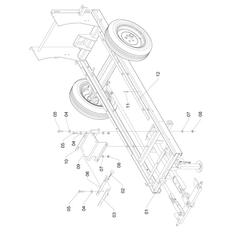 CARRETA COMPLETA ENGATE N°5 EA 7,35X14 936666 (CONJUNTO COMPLETO)