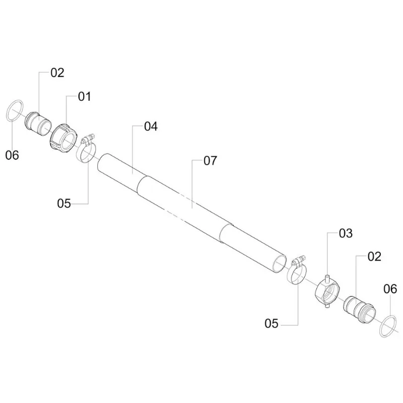 Mang.flex.PT PVC KM Ø1.1/4"x900mm 396895 (CONJUNTO COMPLETO)