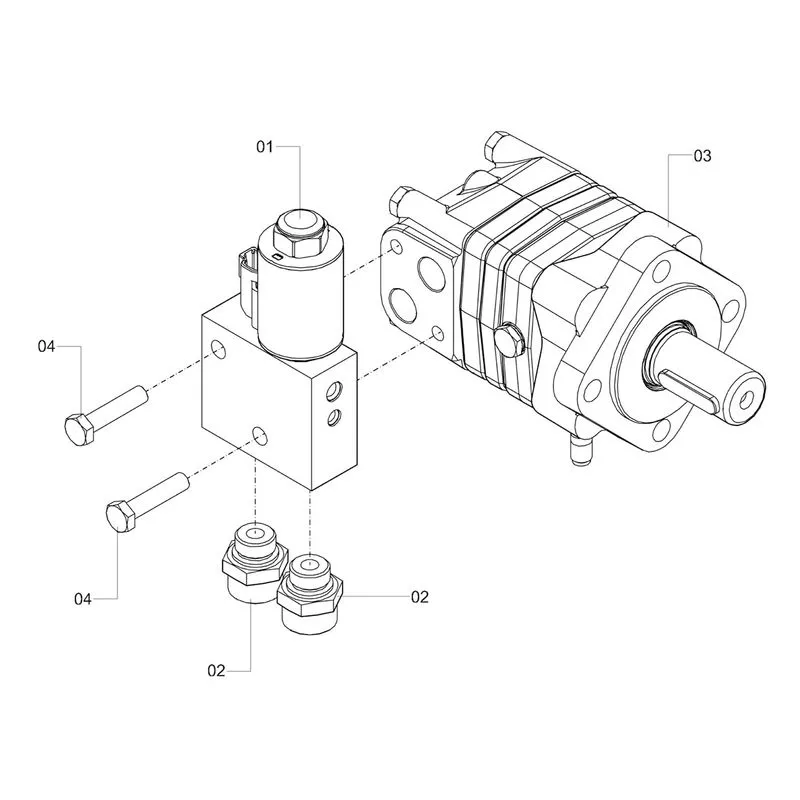 Motor OMS 80 com conexões II - montado - 1250129 - VERSÃO - 2018/2- -0