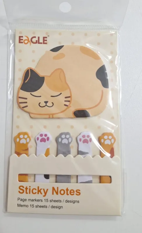 Bloco Adesivo Gatinho Eagle 15 folhas por desenho 1un