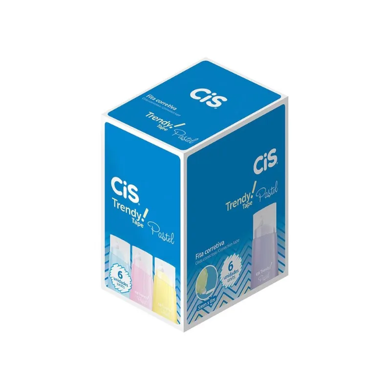 Corretivo Fita Trendy Pastel 5mmx6m, Display C/ 6 Unidades Cis - 538502