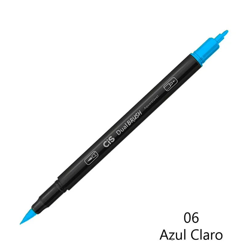 Marcador Dual Brush Aquarelável Azul Claro - Cis