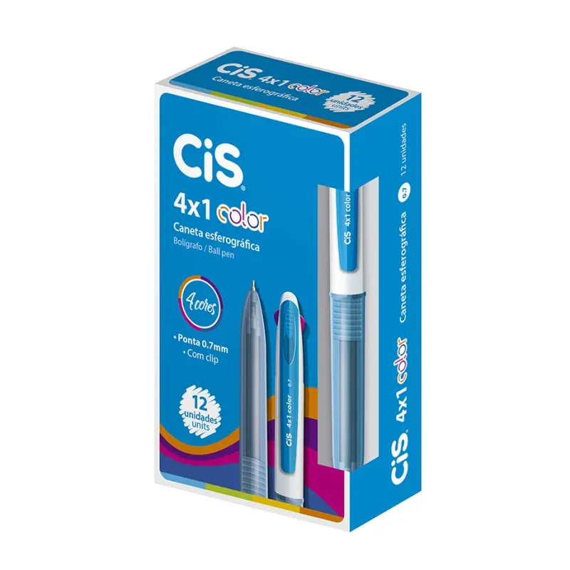 Caneta Cis Retratil 0.7mm 4x1 Cx C/12