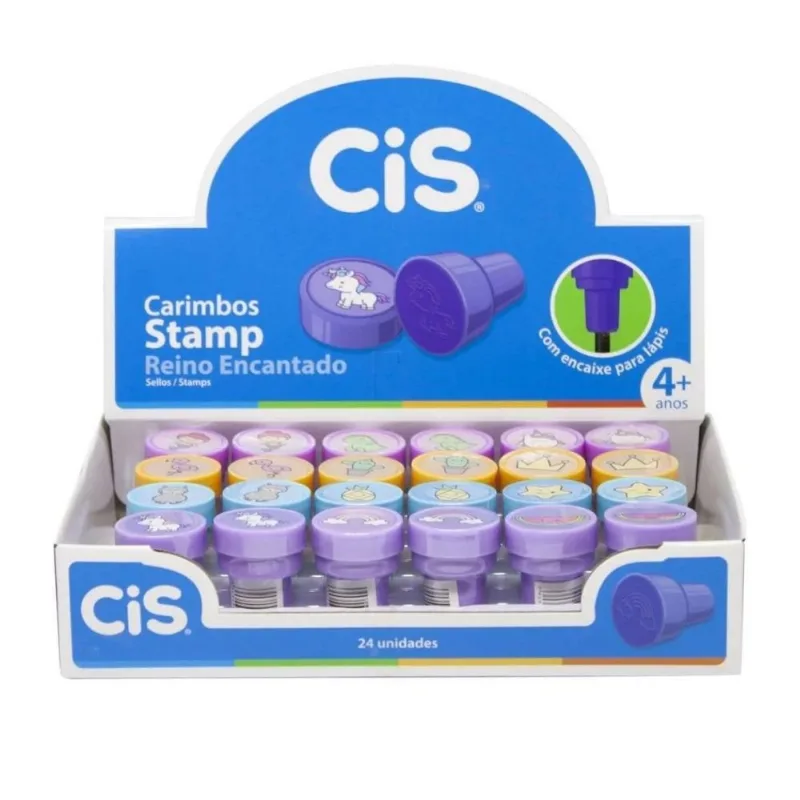 Carimbos Cis Stamp Reino Encantado Com 24 Unidades Divertido Decoração Desenho Criança Colorido