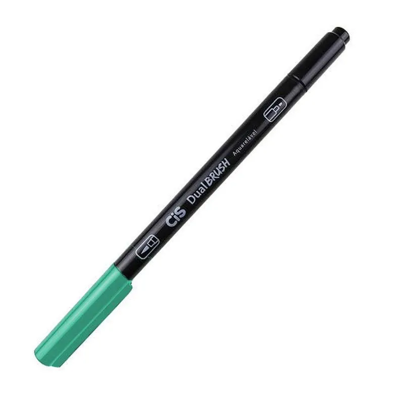 Caneta Cis Dual Brush Aquarelável Verde Pastel