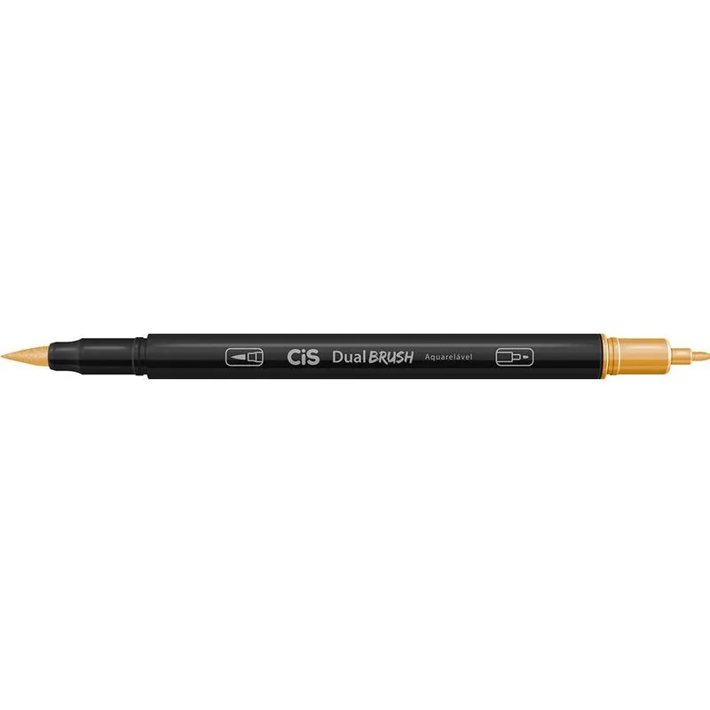 Marcador Ponta Pincel Cis Dual Brush Caramelo Com 10 Unidades