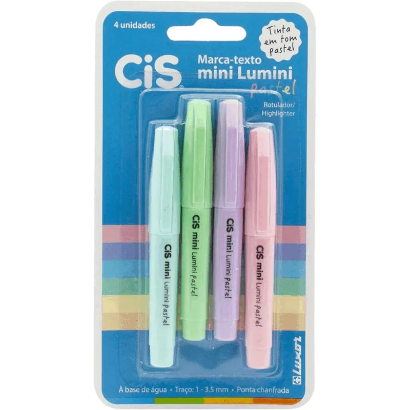 MARCA TEXTO MINI LUMINI PASTEL BLISTER C/4 R.57.2300 ÚNICA
