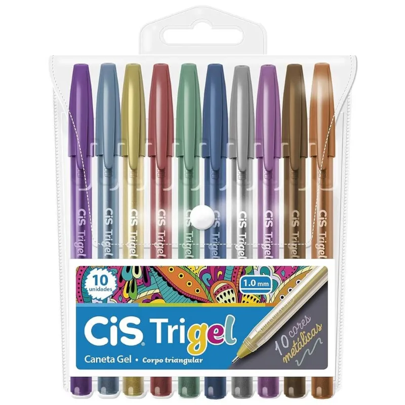 Caneta Trigel Metalica 1.0mm com 10 Cores - Cis