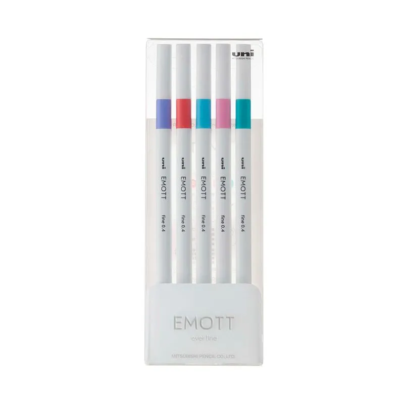 Caneta Esferográfica Uniball Emott Fine CandyPop Colors 0.4mm com 05 Unidades