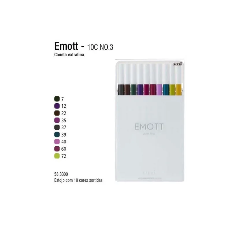 Caneta Uniball Emott 0.4Mm C/10 Cores N.03