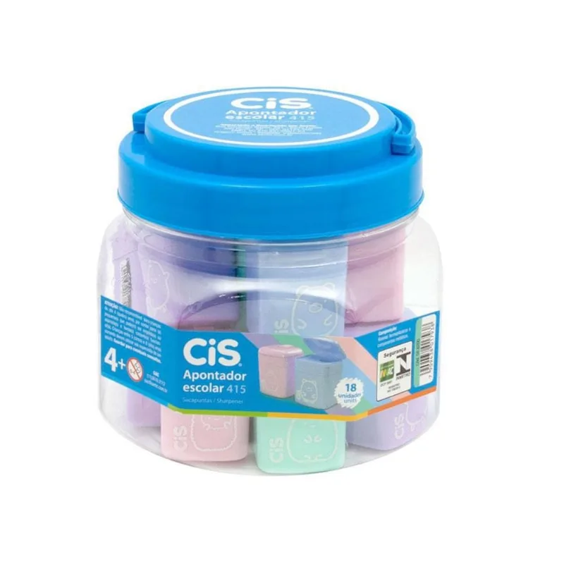 Apontador Com Deposito 415 Tons Pastel Pote Com 18 Un Cis