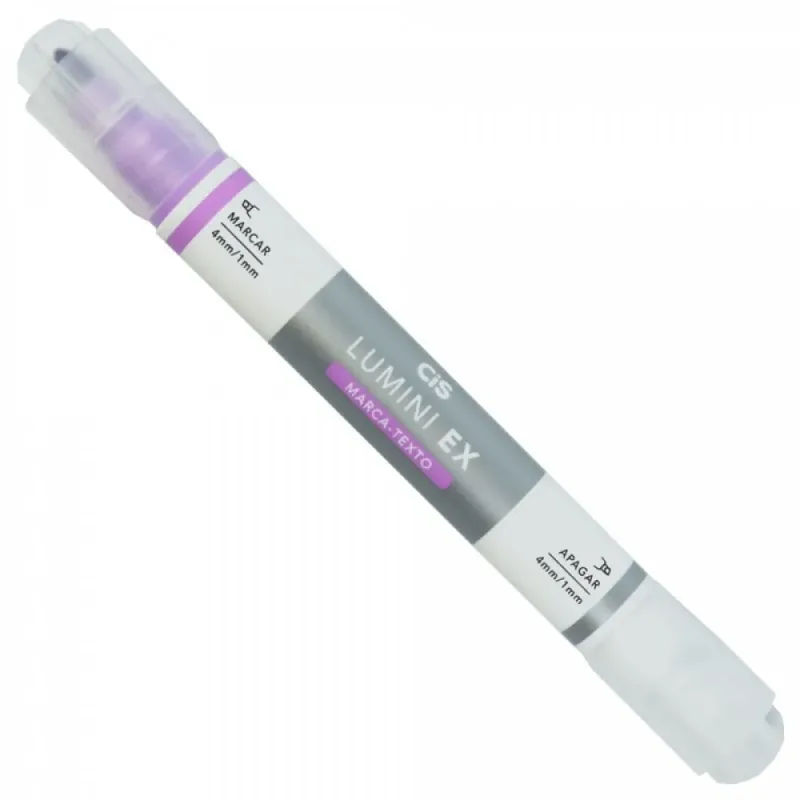 Marca Texto 2 Ponta Marca E Apaga Cis Lumini Ex Lilas C/6 58.9000
