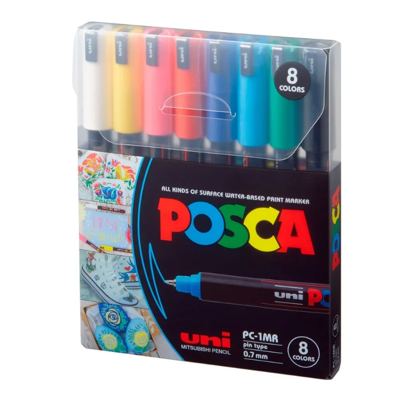 Marcador Posca PC-1MR 0,7mm Estojo com 8 Cores