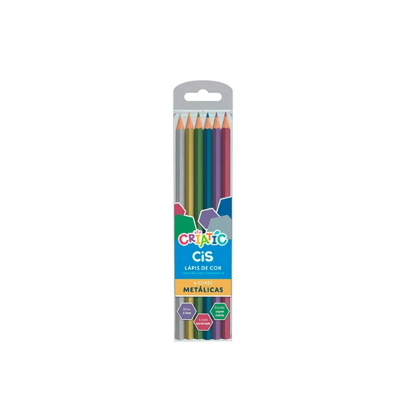 LAPIS DE COR 6 CORES CRIATIC METALICAS R.60.0400 ÚNICA