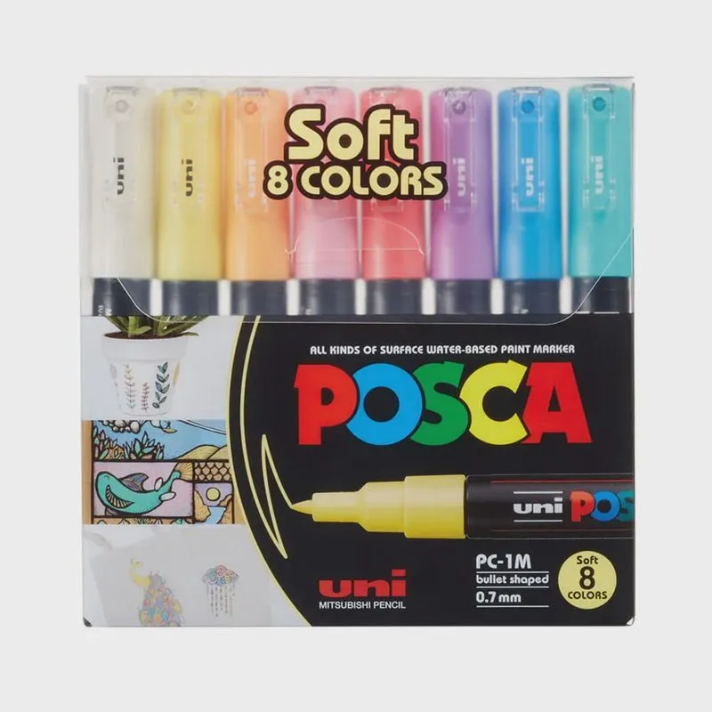 Kit Caneta Posca Soft PC-1M Com 8 Unidades Uniball