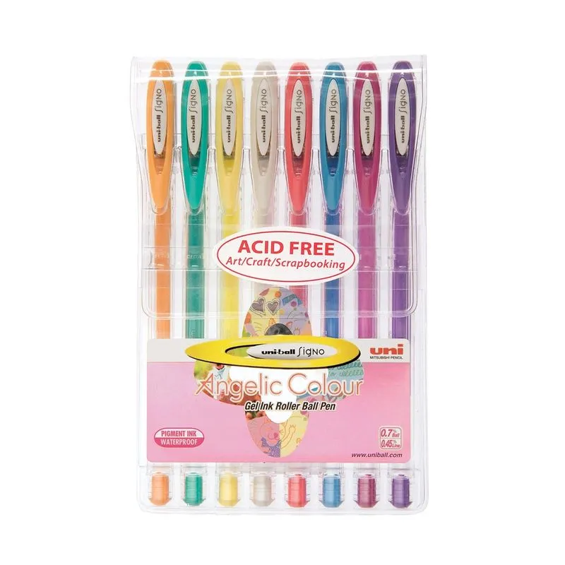 Caneta Gel Uniball Signo Angelic Color 0.7mm com 8 Unidades