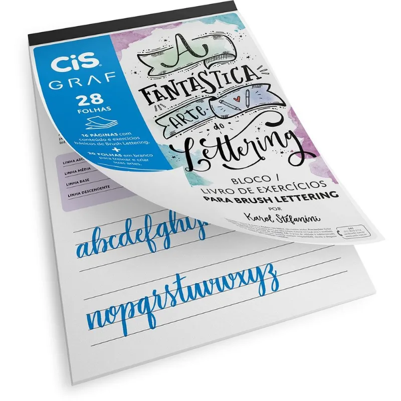 Bloco para Educacao Artistica CIS Lettering A4 180G. 28FL.