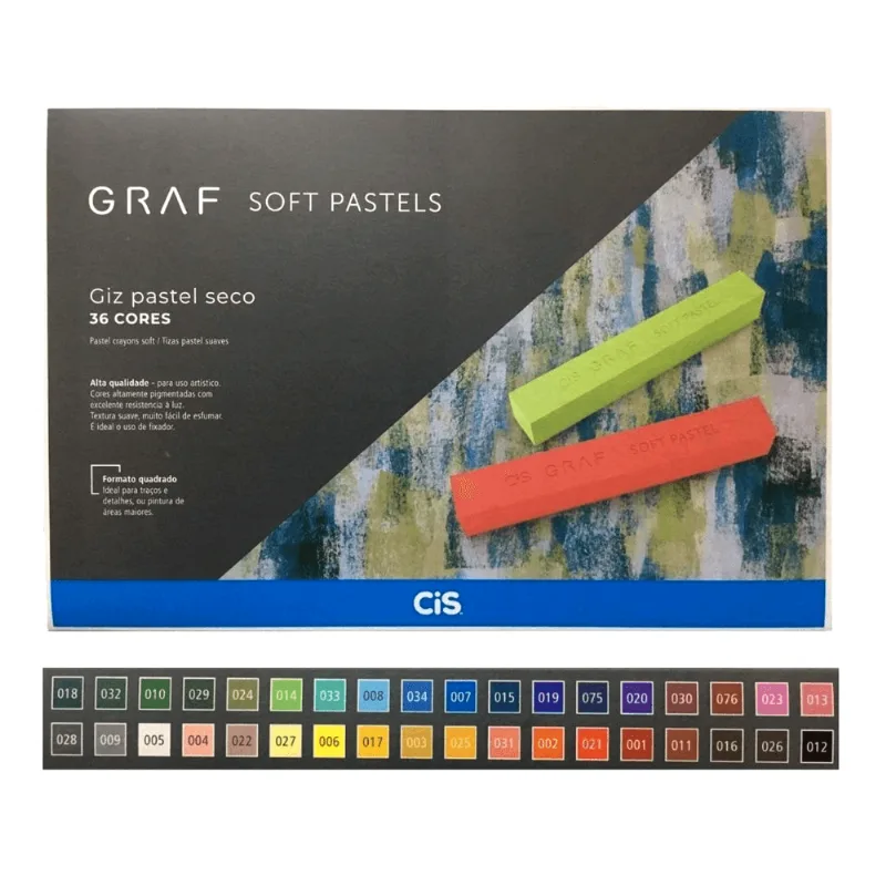 Giz Pastel Seco Cis Graf Soft Pastels Com 24 Cores