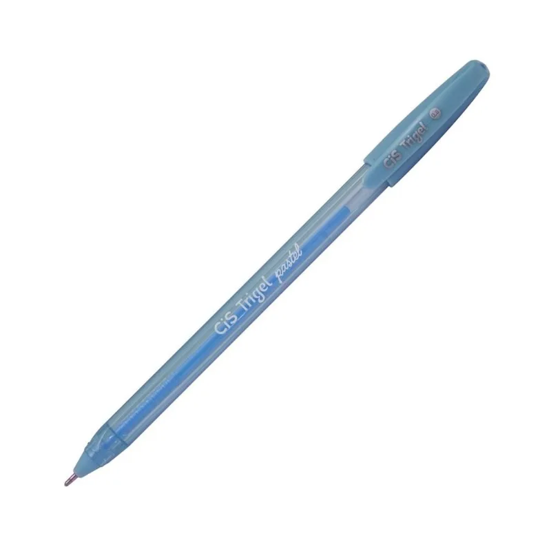 Caneta Gel Escolar Trigel Glitter Pastel Metálica Azul 0.8 Ponta Fina Desenho Colorido Texto Aula