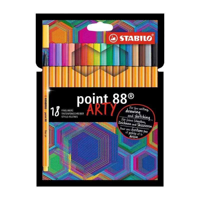 Caneta Point 88 Arty STABILO 18 Cores Estojo 8818/1-20