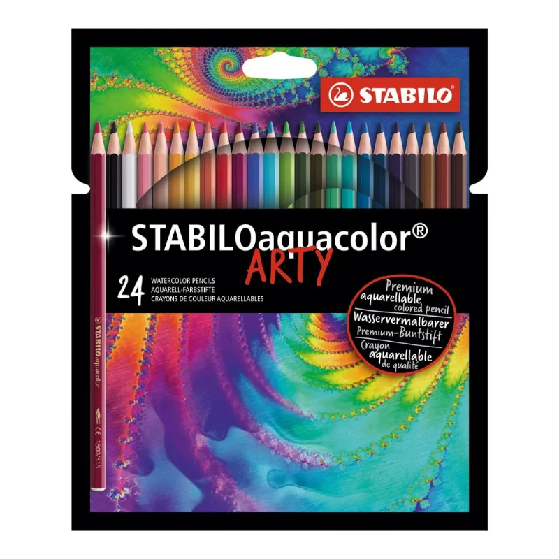 Lápis de Cor Aquarelável Stabilo Aquacolor Arty 24 Cores