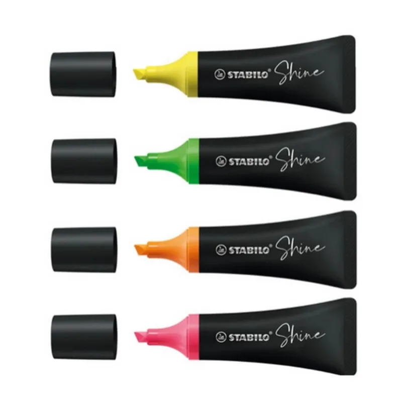 Kit Marca Texto Shine Com 4 Cores Stabilo
