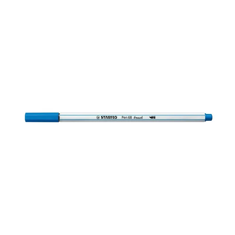 Caneta Hidrográfica Stabilo Pen 68 Brush Aquarelável Azul Royal