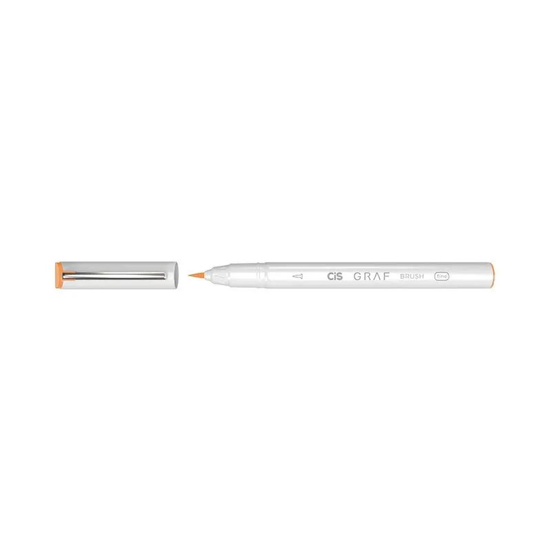 Marcador Artístico Cis Grafia Brush Fine Ponta Pincel Laranja