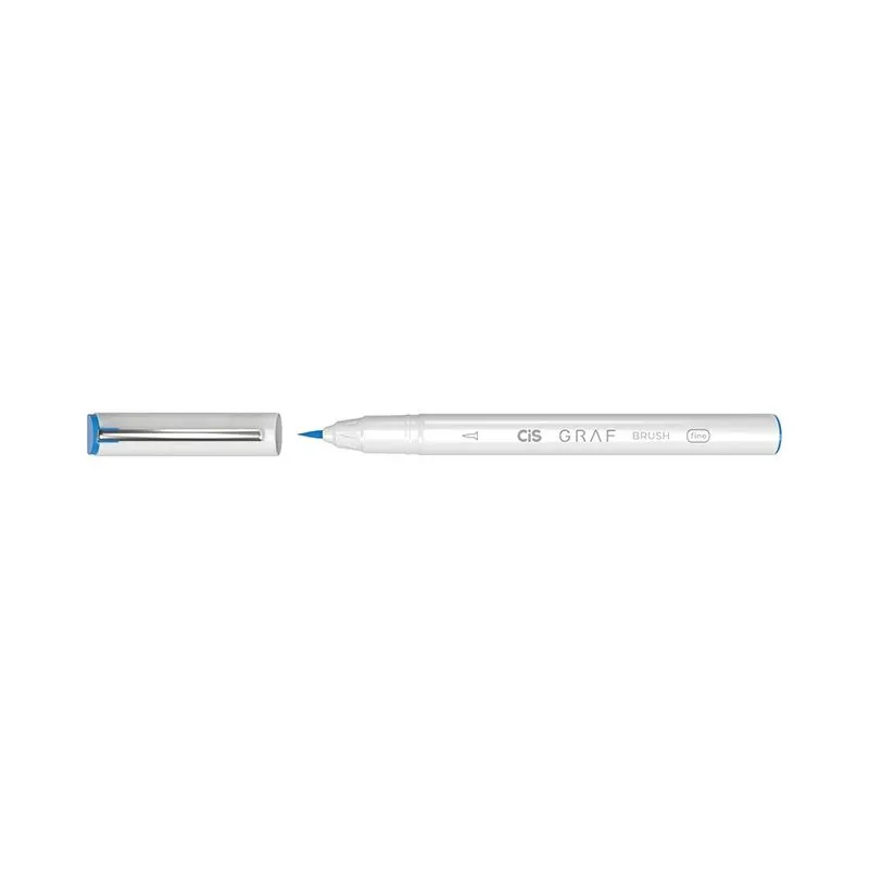 Marcador Artístico Cis Grafia Brush Fine Ponta Pincel Azul