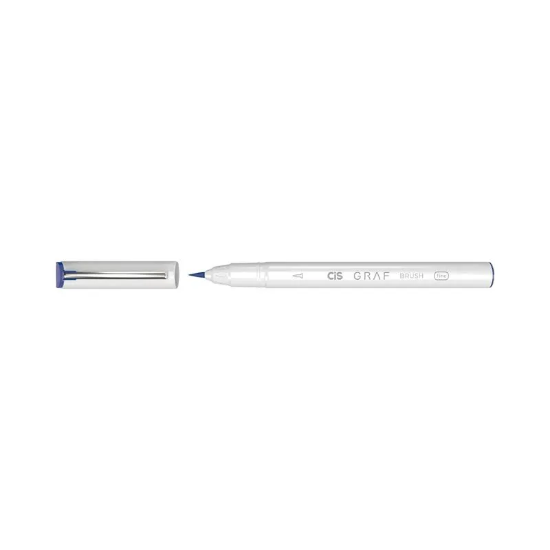 Marcador Artístico Cis Grafia Brush Fine Ponta Pincel Azul Royal