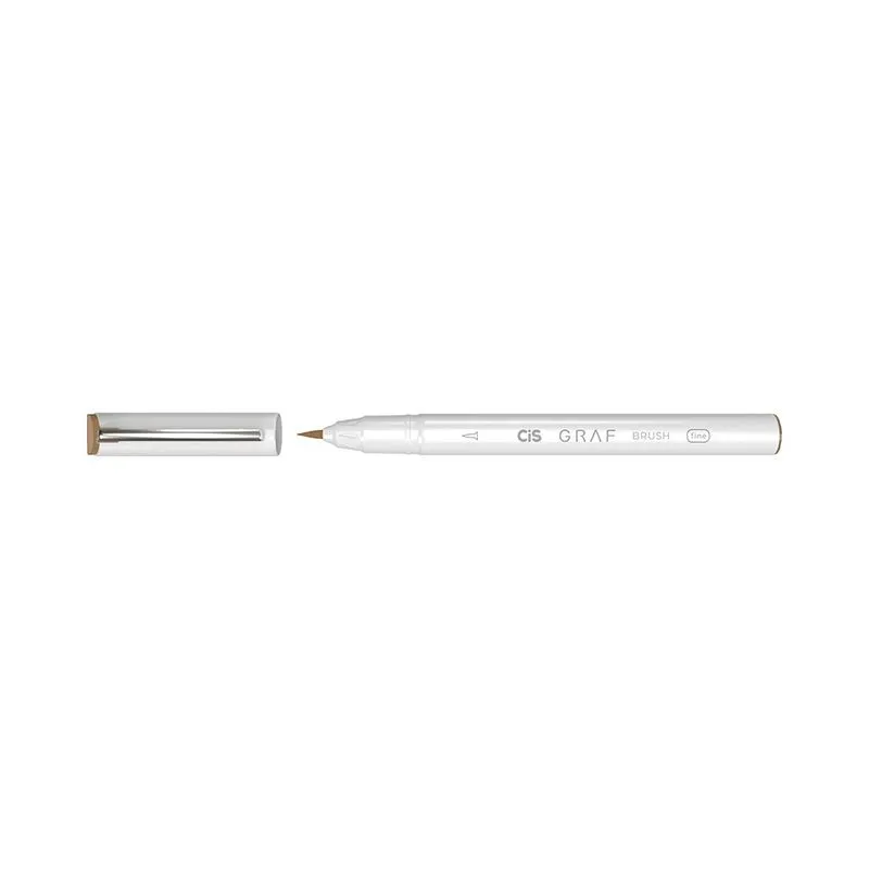 Marcador Artístico Cis Grafia Brush Fine Ponta Pincel Marrom