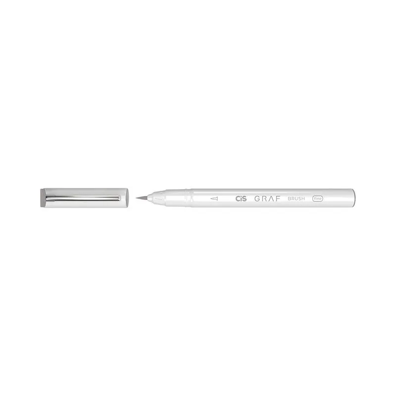 Marcador Artístico Cis Grafia Brush Fine Ponta Pincel Cinza