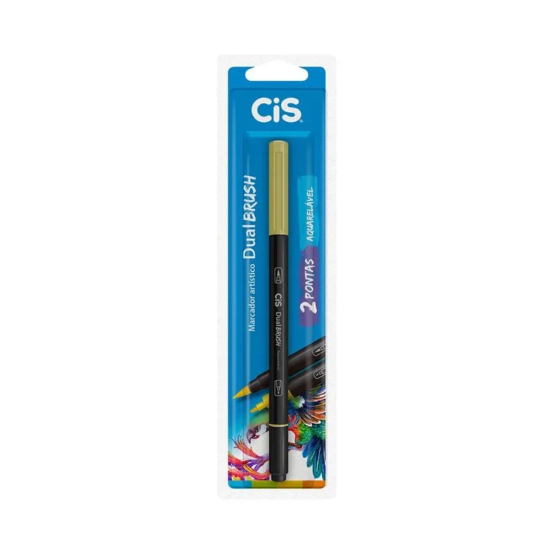 Marcador Artístico Cis Dual Brush Fine Aquarelável Bege 0.8mm