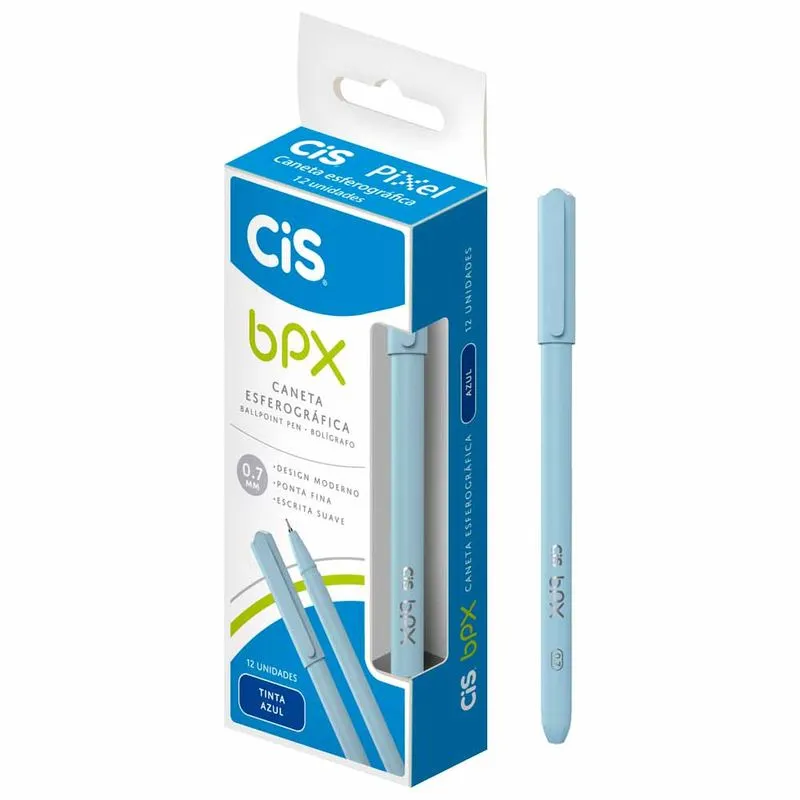 Caneta Esferográfica BPX 0.7mm Azul 1111 Cis - 12UN