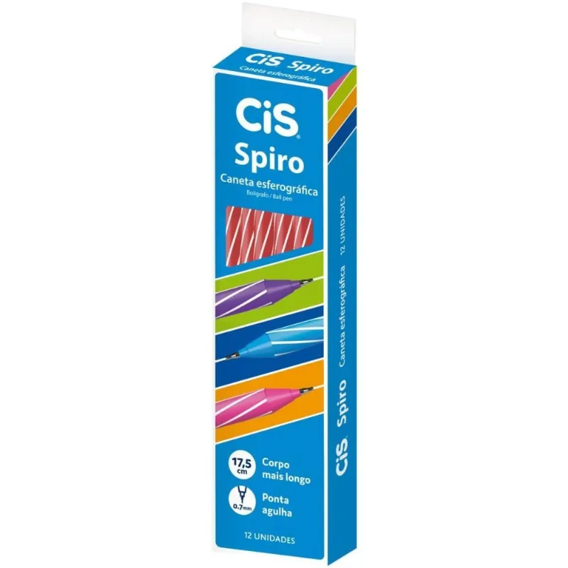 Caneta Esferografica CIS Spiro 0,7MM Vermelha