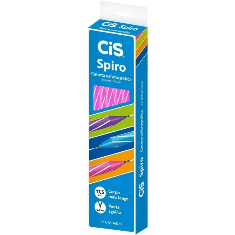 Caneta Esferografica CIS Spiro 0,7MM Rosa