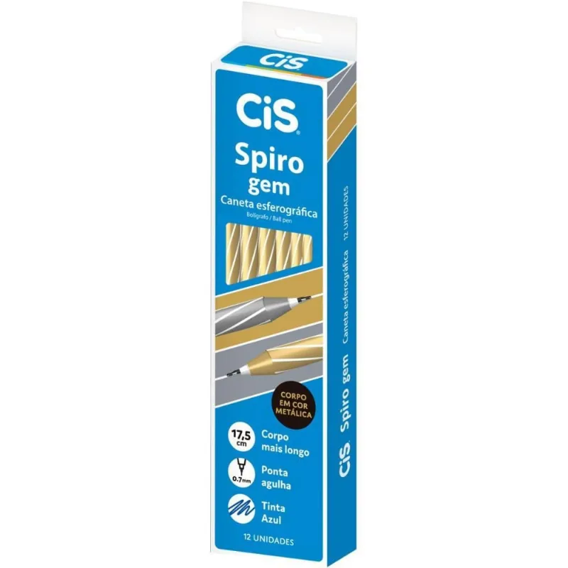 Caneta Esferografica CIS Spiro GEM 0,7MM Azul