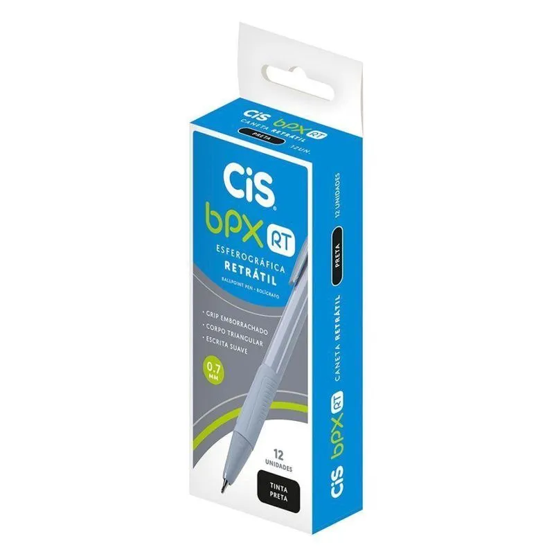 Caneta Cis Bpx Retrátil 0.7 Preta C/12 761136