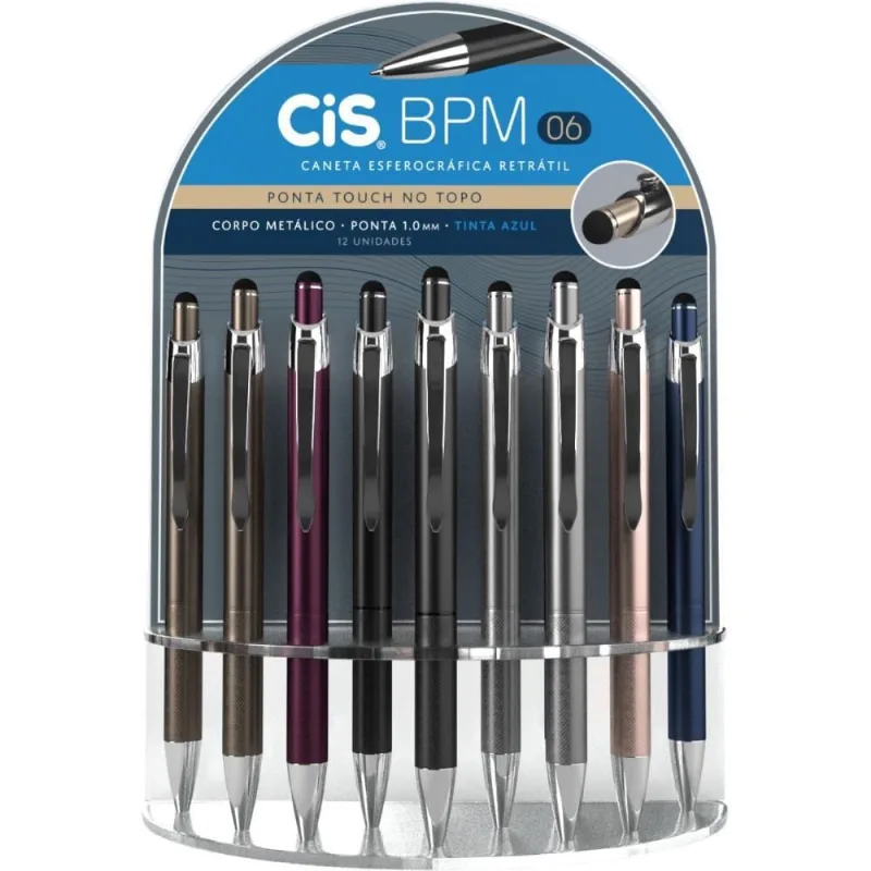 Caneta Retratil CIS Touch BPM-06 1.0MM AZ (S)